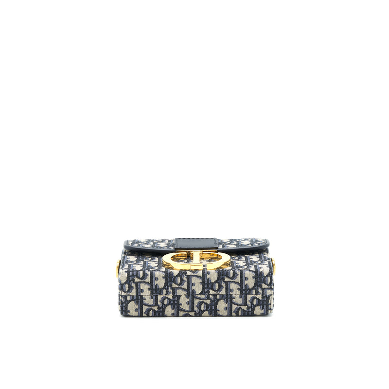 Dior 30 Montaigne Mini Box Bag Blue Oblique