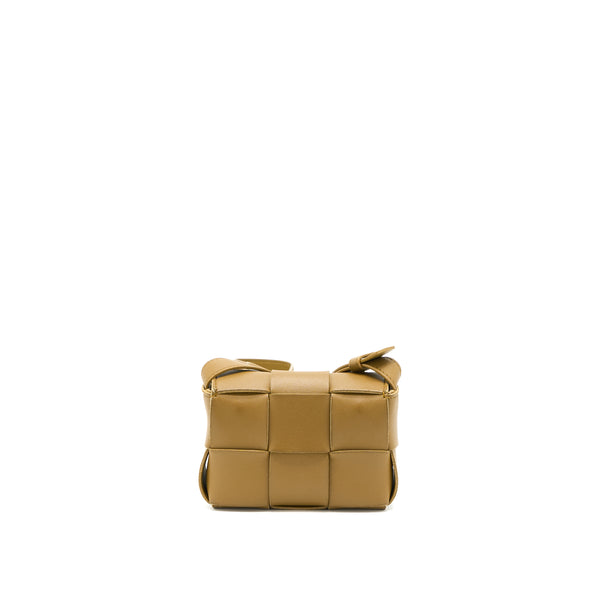 Bottega Venetta Mini Cassette Crossbody Bag Olive Brown LGHW