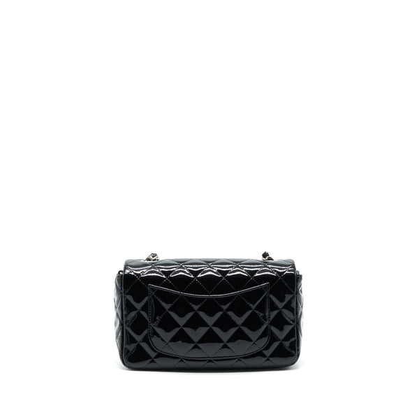 Chanel Mini Rectangular Flap Bag Patent Leather Black SHW