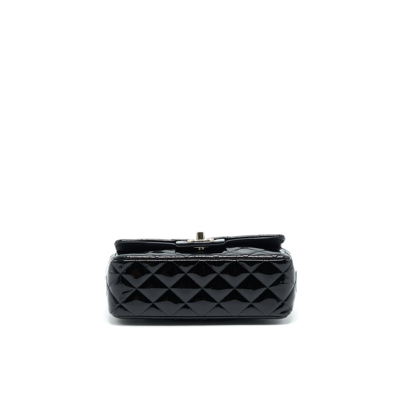 Chanel Mini Rectangular Flap Bag Patent Leather Black SHW