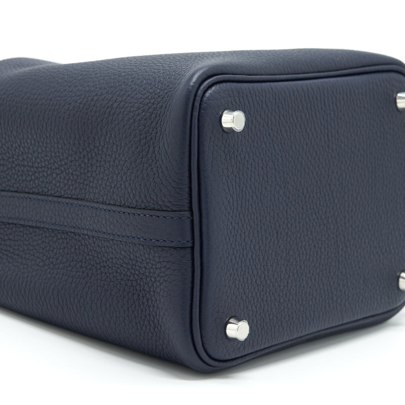 Hermes Picotin 18 Lock Bag Clemence Blue Nuit SHW Stamp Z