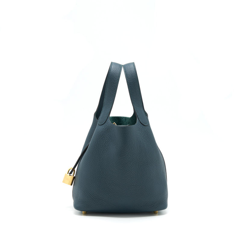 Hermes Picotin 18 Lock Bag 6O Vert Cypres GHW Stamp Z