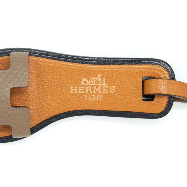 Hermes Oran Nano Bag Charm Etoupe / Natural/ Sable/ Noir