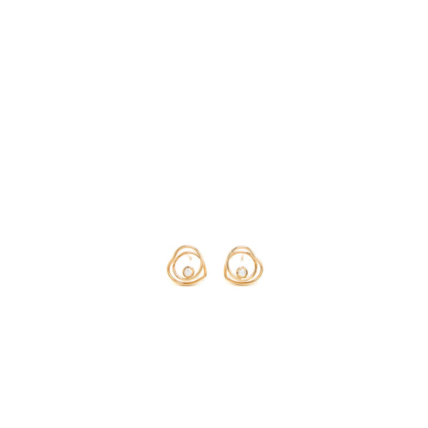 Hermes Vertige Coeur Earrings, Very Small Model Rose Gold With Diamonds