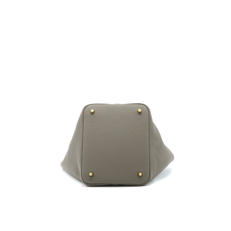 Hermes Picotin 22 Lock Bag Clemence Gris Etain GHW Stamp C