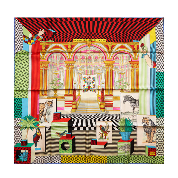 Hermes 90cm Silk Scarf Grand Theatre Nouveau Multicolour
