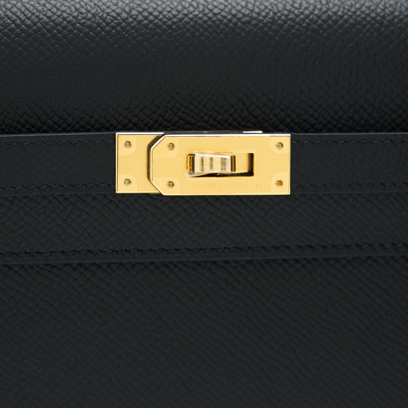 Hermes Kelly to go Black GHW Stamp Z