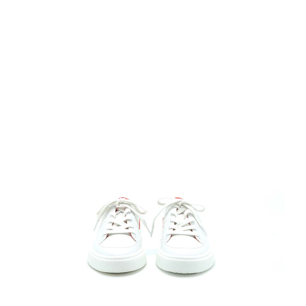 Hermes Size 37.5 Femme Deep Sneaker Blanc/Rouge Jai