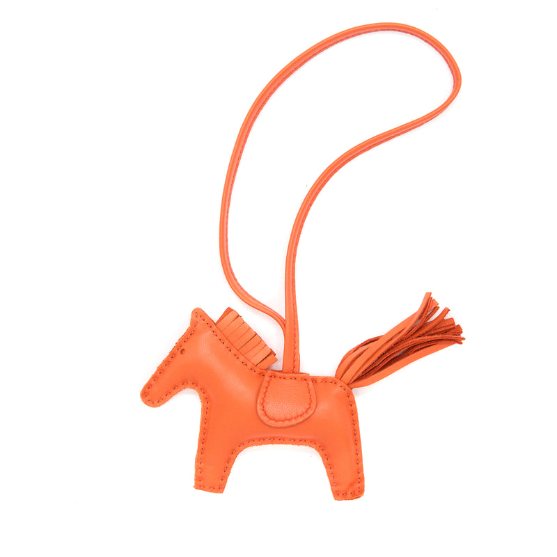 Hermes Rodeo PM Bag Charm Orange Poppy Stamp U