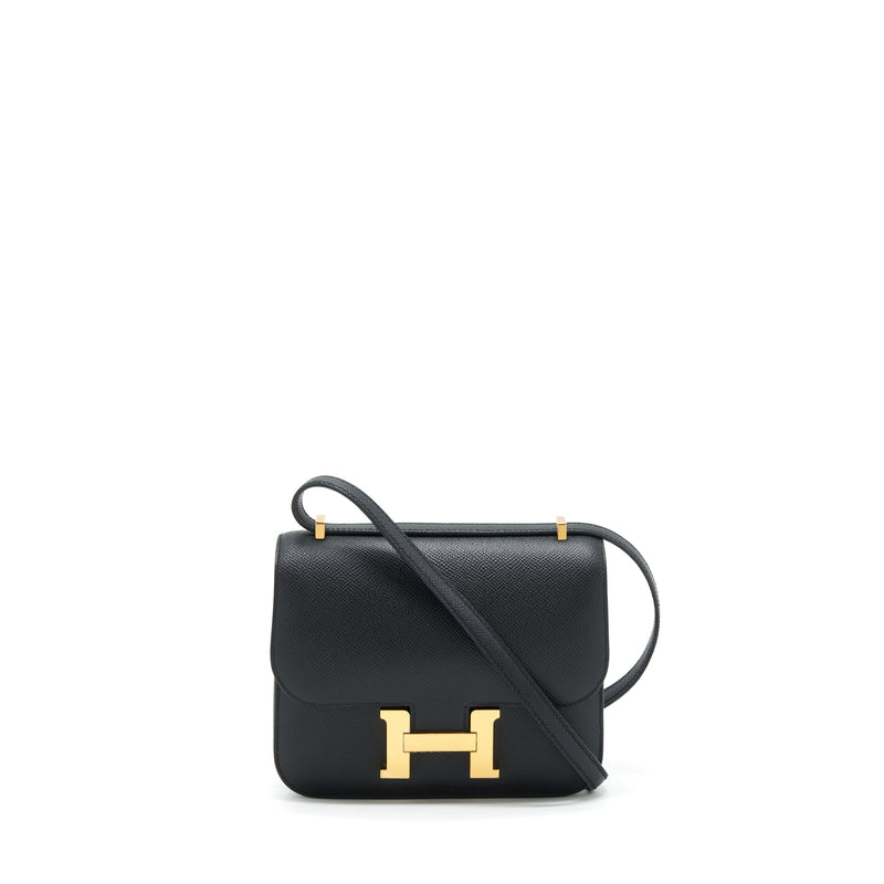 Hermes Mini Constance Epsom Black GHW Stamp Y