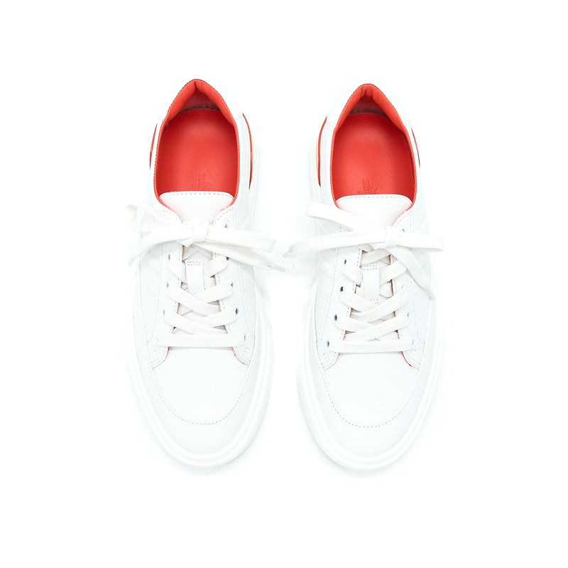 Hermes Size 37.5 Femme Deep Sneaker Blanc/Rouge Jai