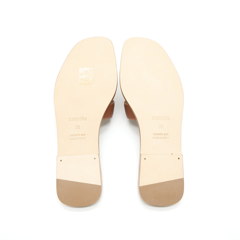 Hermes Oran Sandals Gold Size 36