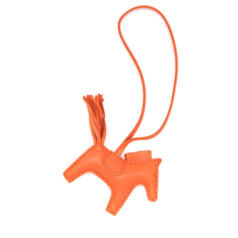 Hermes Rodeo PM Bag Charm Orange Poppy Stamp U