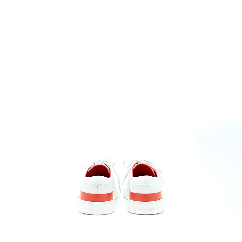 Hermes Size 37.5 Femme Deep Sneaker Blanc/Rouge Jai