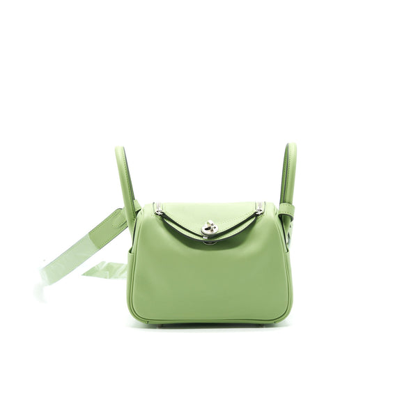 Hermes Mini Lindy 3i Vert Criquet SHW swift Leather