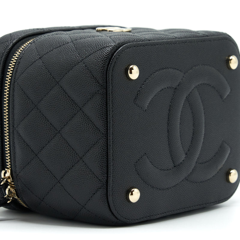 Chanel 22S Top Handle Vanity Caviar Black LGHW(Microchip)