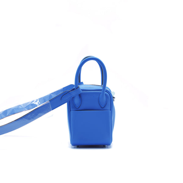 Hermes Mini Lindy Swift Leather Blue France/ Blue Saphir SHW Stamp Z