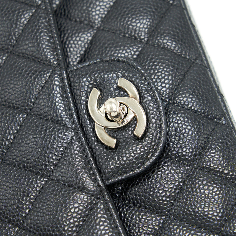 Chanel Medium Classic Double Flap Caviar Black SHW serial 12
