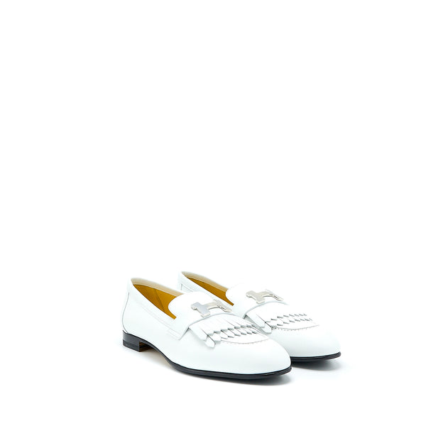 Hermes Size 38 Royal Loafer Blanc SHW