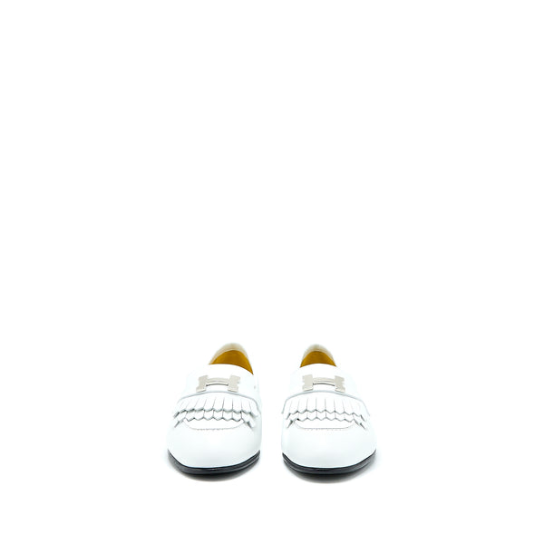 Hermes Size 38 Royal Loafer Blanc SHW