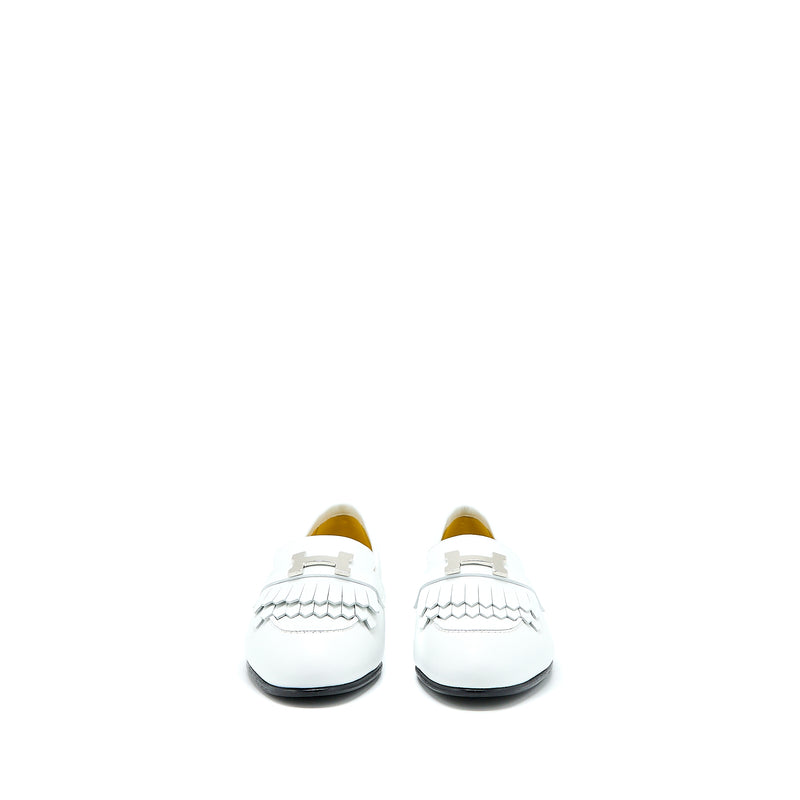 Hermes Size 38 Royal Loafer Blanc SHW