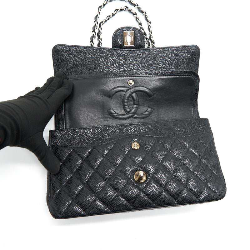 Chanel Medium Classic Double Flap Caviar Black SHW serial 12