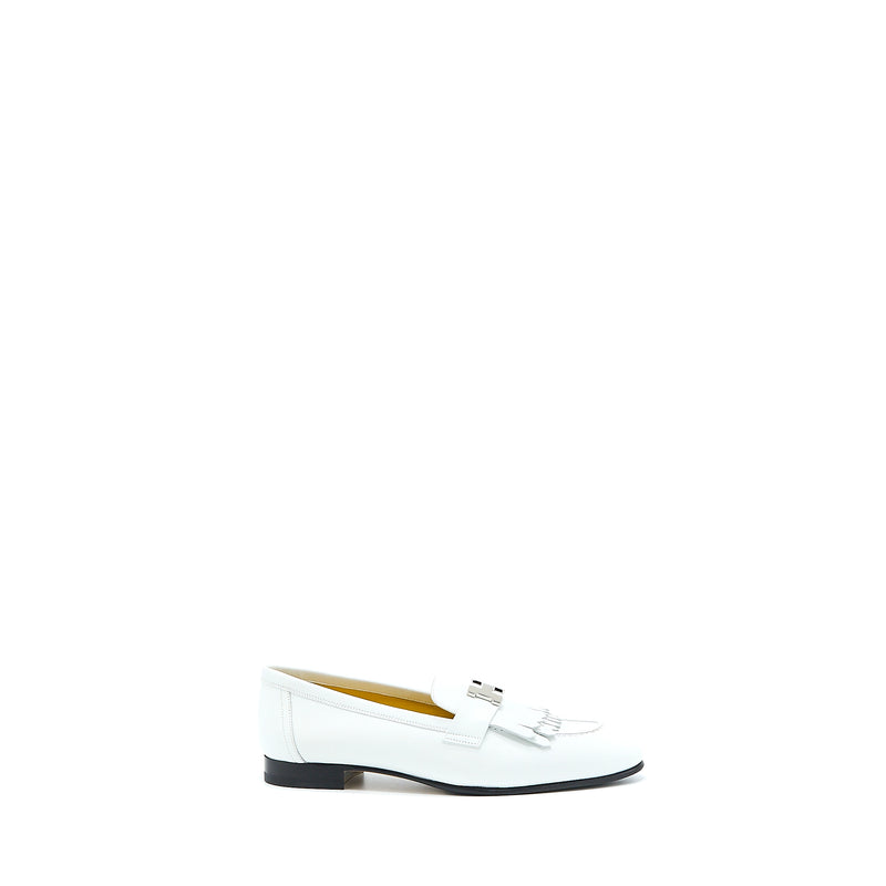 Hermes Size 38 Royal Loafer Blanc SHW