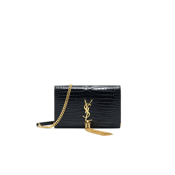 Saint Laurent /YSL Kate Small Chain Wallet with Tassel Black GHW