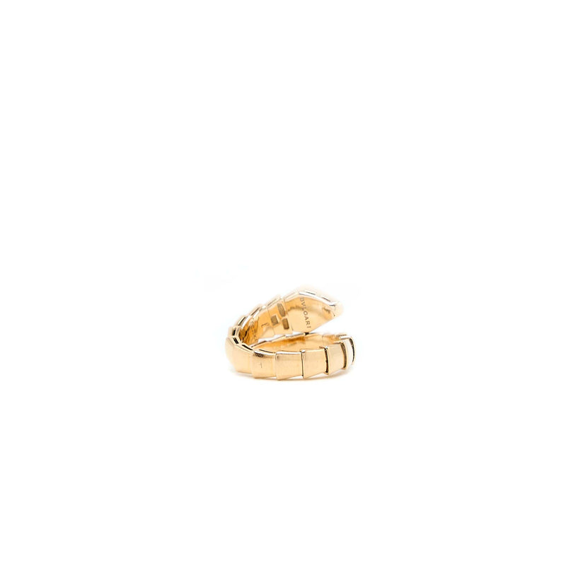 Bvlgari Size L Serpenti Viper Ring Rose Gold Diamonds