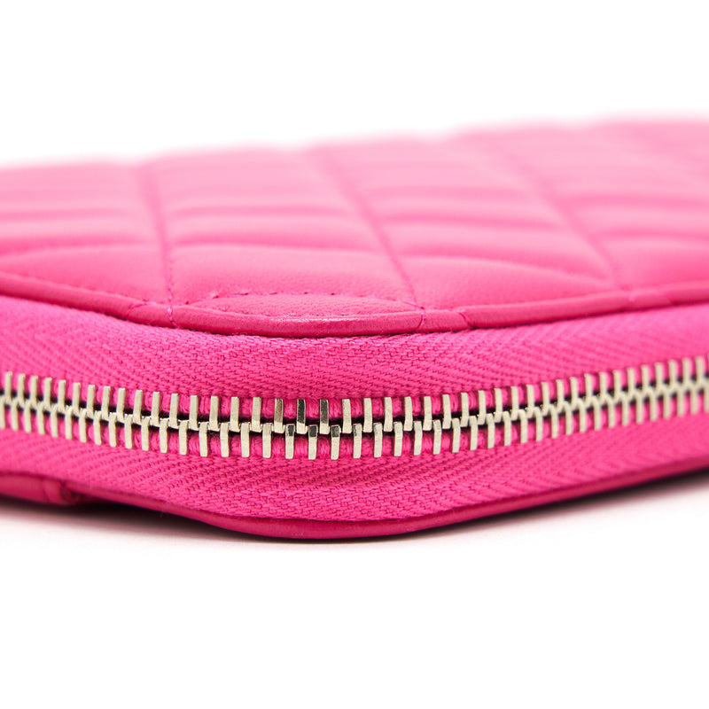 Chanel Quilted Zipper Clutch Lambskin Pink SHW