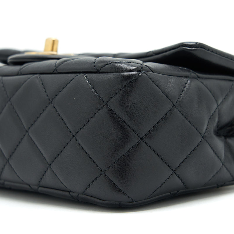 Chanel Pearl Crushed mini Rectangular Flap in Black