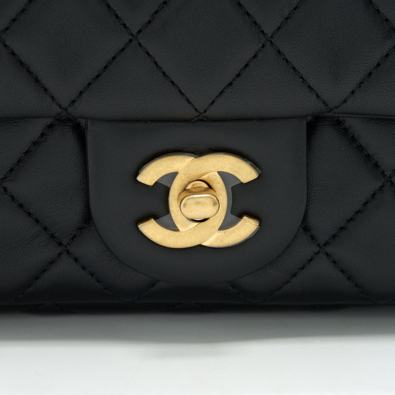 Chanel Pearl Crushed mini Rectangular Flap in Black