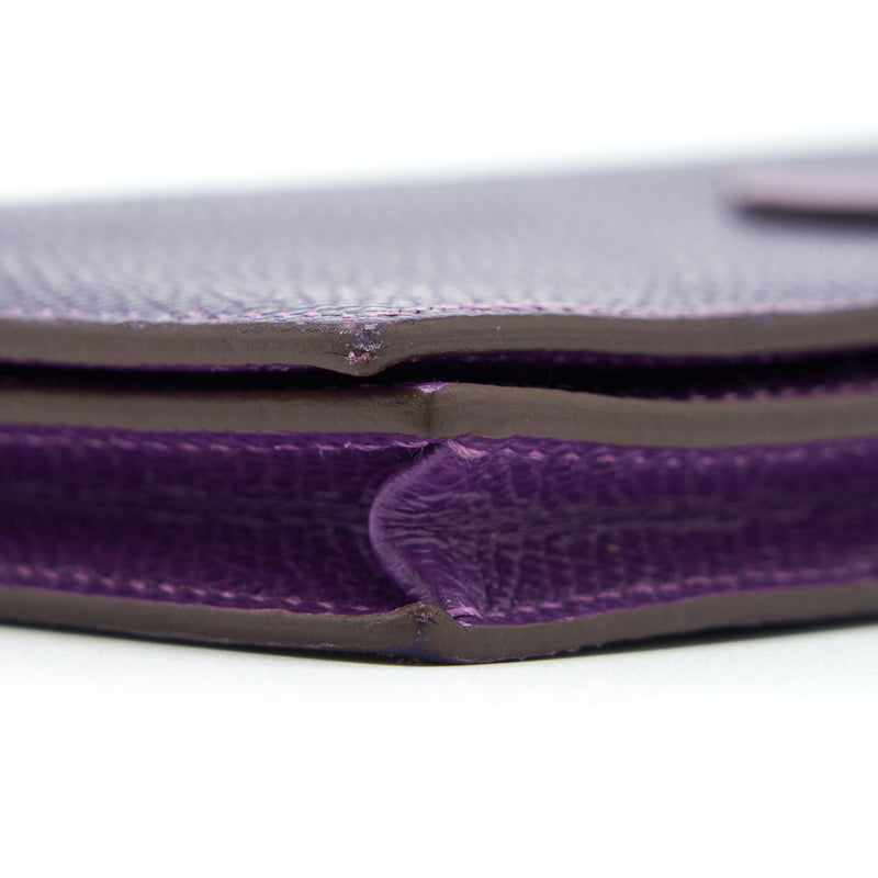 Hermes Bearn Wallet Special Order Epsom Multicolour Purple GHW Stamp Square R