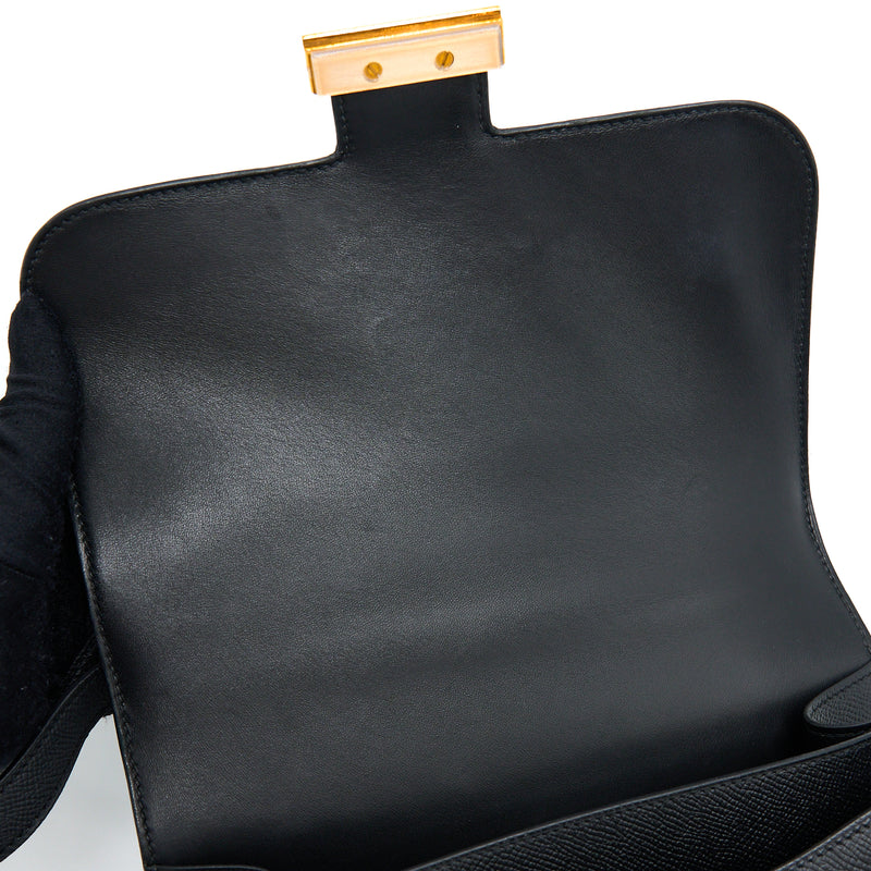 Hermes Constance 24 Epsom Black RGHW Stamp A