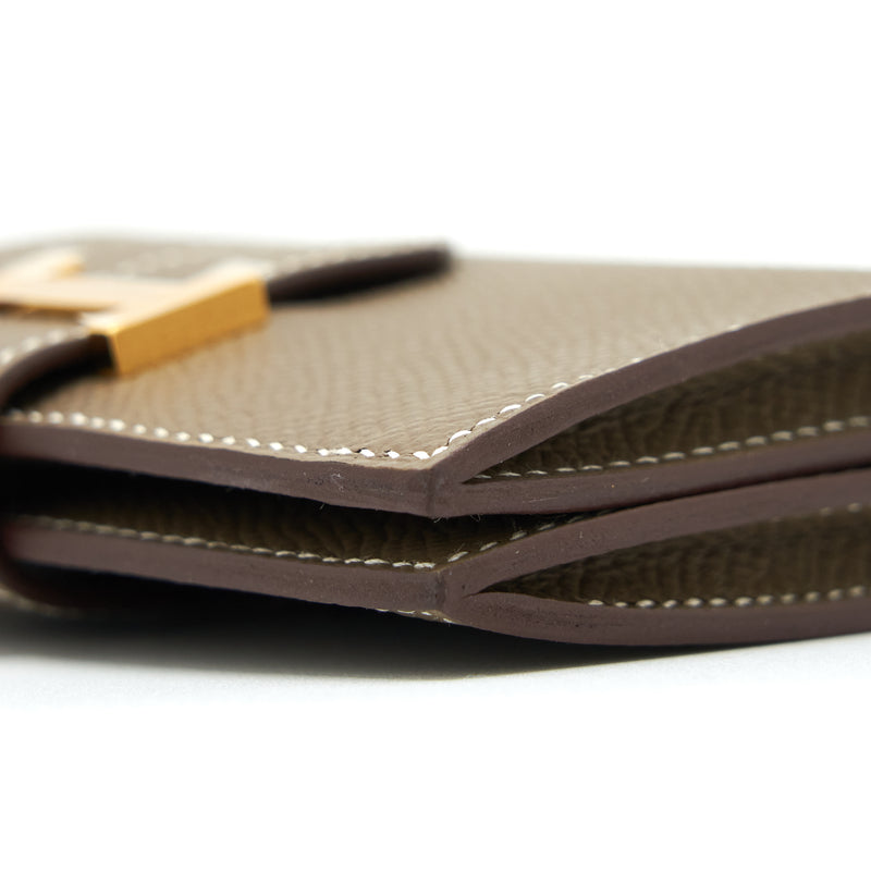 Hermes Bearn Card Holder Etoupe Epsom GHW Stamp Z
