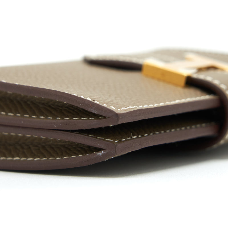 Hermes Bearn Card Holder Etoupe Epsom GHW Stamp Z