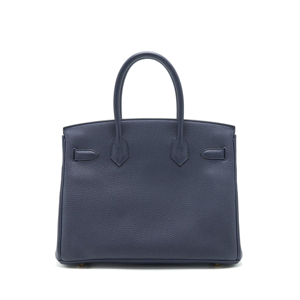 Hermes Birkin 30 Togo 2Z Blue Nuit RGHW Stamp C