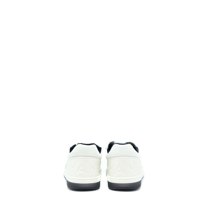 Chanel Size 37.5 Letter/CC Logo Sneaker Calfskin Black/White