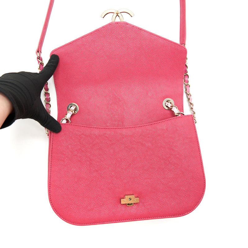 Chanel Messenger Crossbody Bag Caviar Red GHW