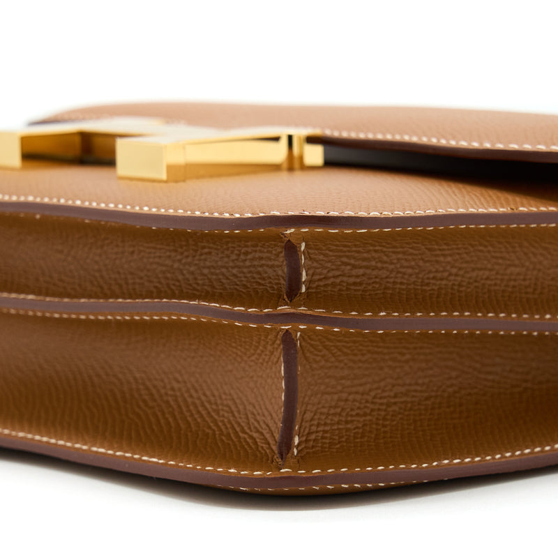 Hermes Mini Constance Epsom Gold GHW Stamp U