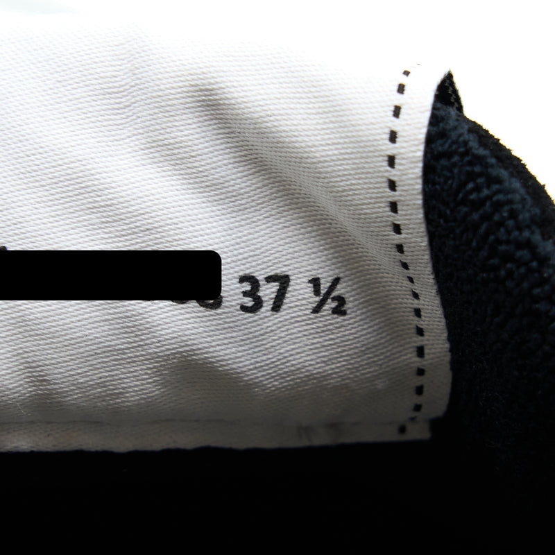 Chanel Size 37.5 Letter/CC Logo Sneaker Calfskin Black/White