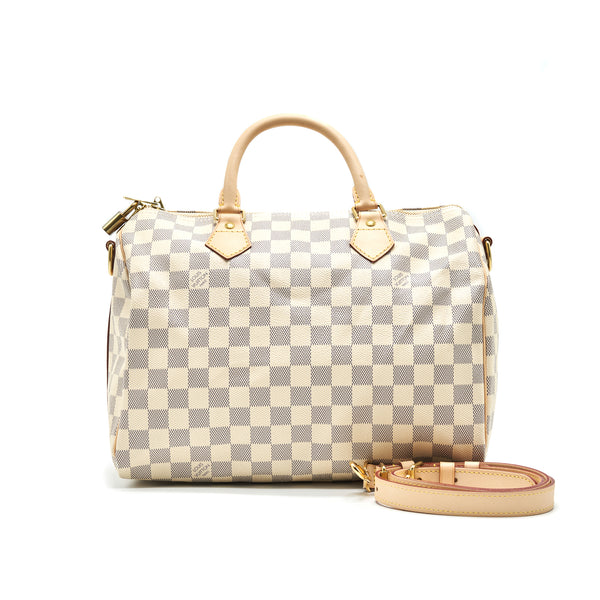 Louis Vuitton Speedy 30 with Strap Damier Azur Canvas