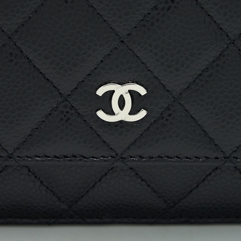 Chanel Wallet on Chain WOC in Caviar SHW