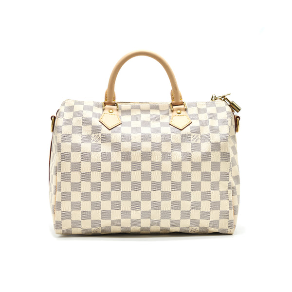 Louis Vuitton Speedy 30 with Strap Damier Azur Canvas