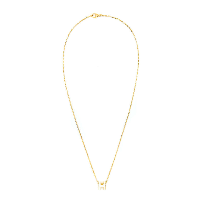 Hermes Mini Pop H Pendant Blanc GHW