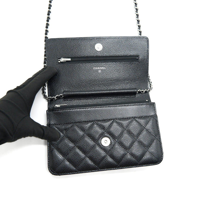 Chanel Wallet on Chain WOC in Caviar SHW