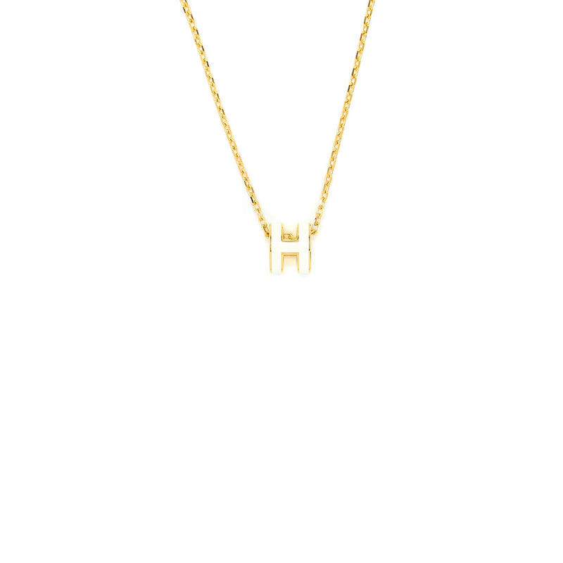 Hermes Mini Pop H Pendant Blanc GHW