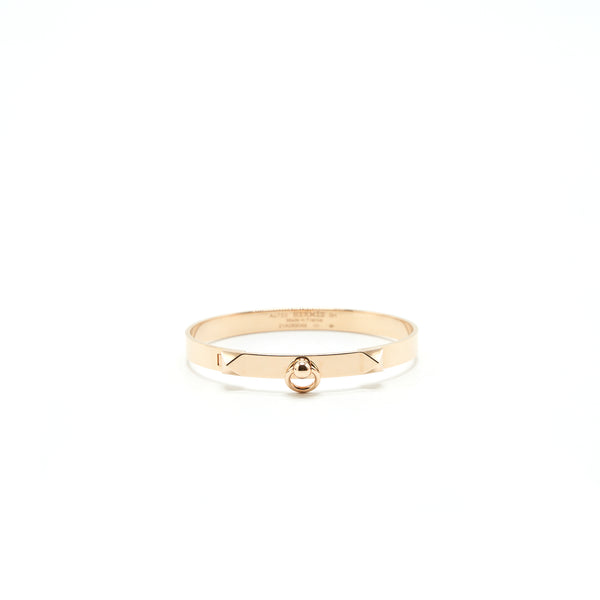 Hermes size SH Collier De Chien Bracelet Small Model Rose Gold