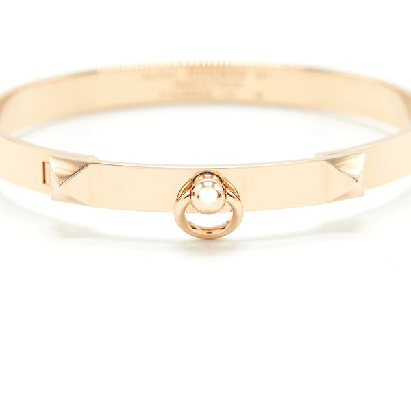 Hermes size SH Collier De Chien Bracelet Small Model Rose Gold