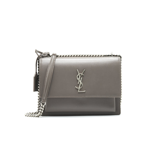 Saint Laurent Sunset Bag Grey SHW